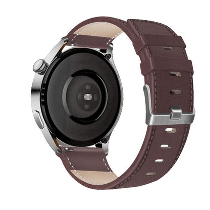 22mm Universal solid color leather watch strap - Dark Brown#serie_3