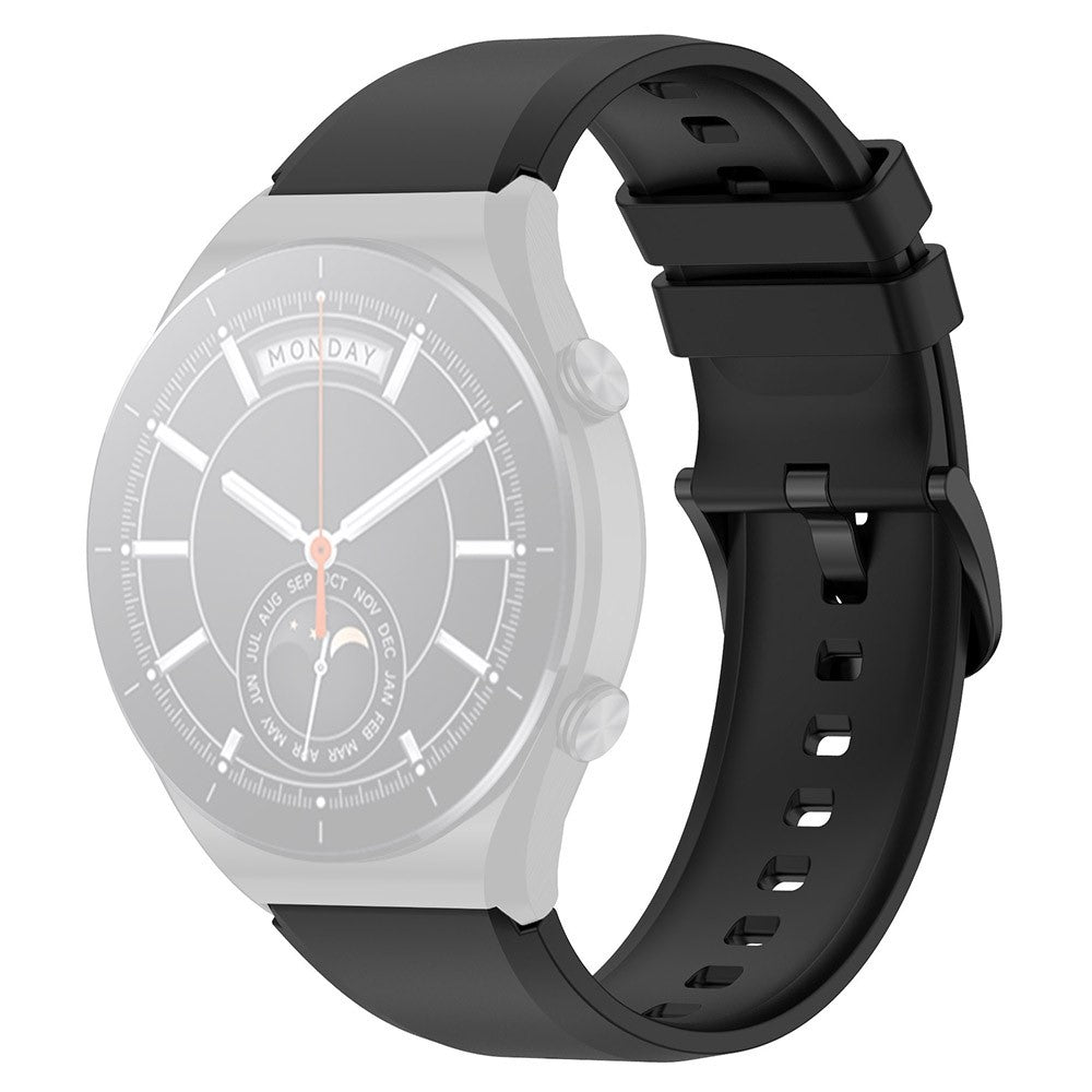 22mm Universal simple silicone watch strap - Black#serie_1
