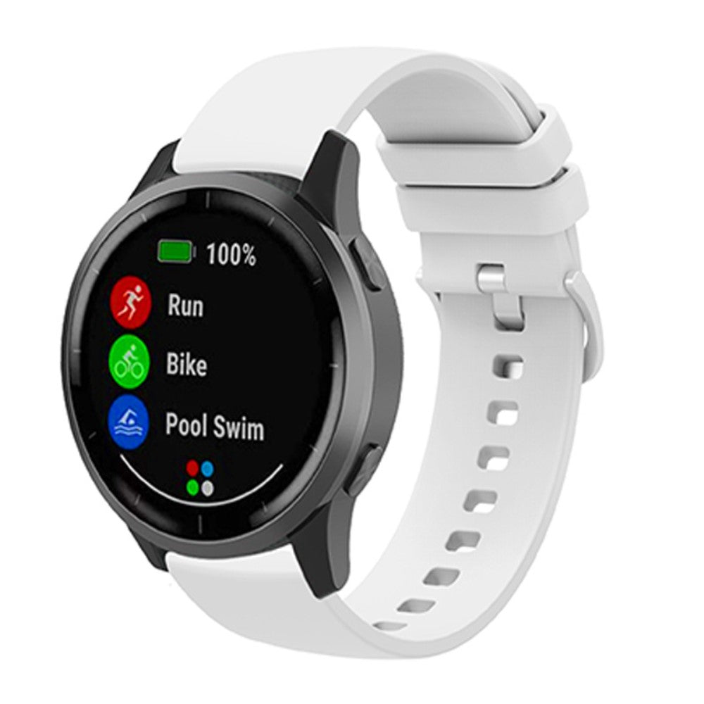 22mm Universal solid color silicone watch strap - White#serie_10