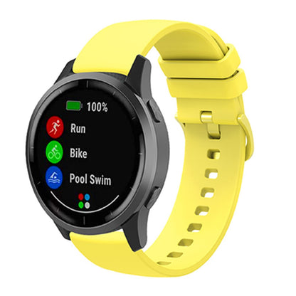 22mm Universal solid color silicone watch strap - Yellow#serie_5