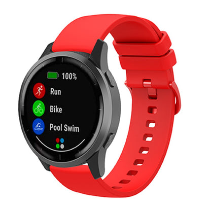 22mm Universal solid color silicone watch strap - Red#serie_6