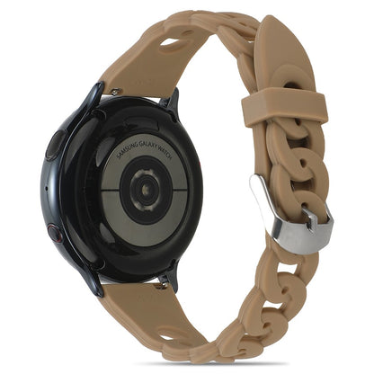 22mm Universal cool circle design silicone watch strap - Brown#serie_13