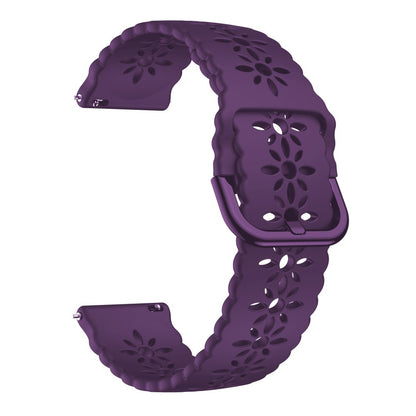 20mm Universal plum blossom silicone watch strap - Dark Purple#serie_8