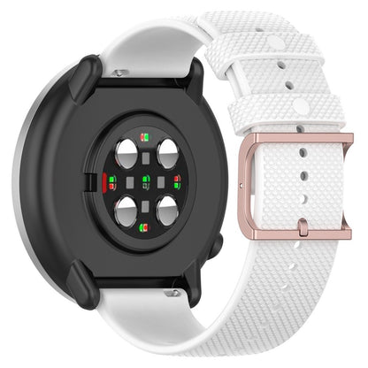 20mm Universal dots design silicone watch strap - White#serie_2