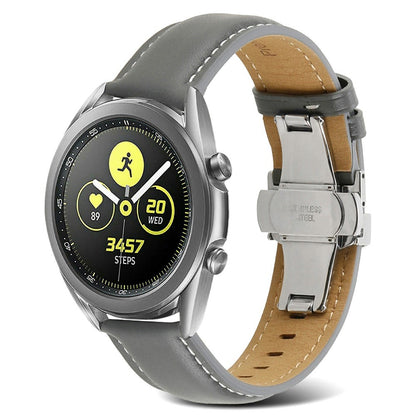 22mm Universal elegant genuine leather watch strap - Light Grey#serie_3
