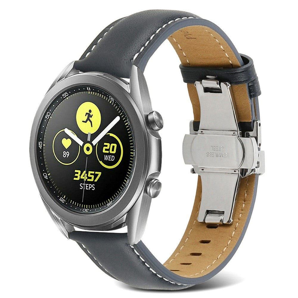 22mm Universal elegant genuine leather watch strap - Dark Grey#serie_4
