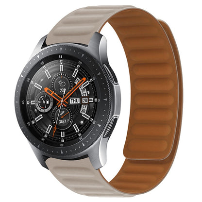 20mm Universal silicone magnetic lock watch strap - Khaki#serie_15