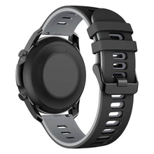 22mm Universal dual color silicone watch strap - Black / Grey#serie_1