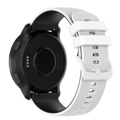 22mm Universal dual color grid pattern silicone watch strap - White / Black#serie_2