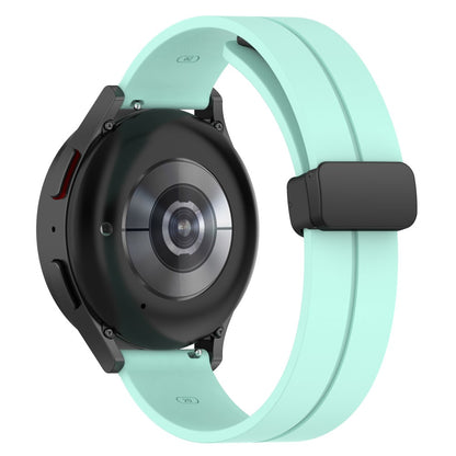 20mm Universal silicone watch strap with magnetic folding buckle - Teal Green#serie_9
