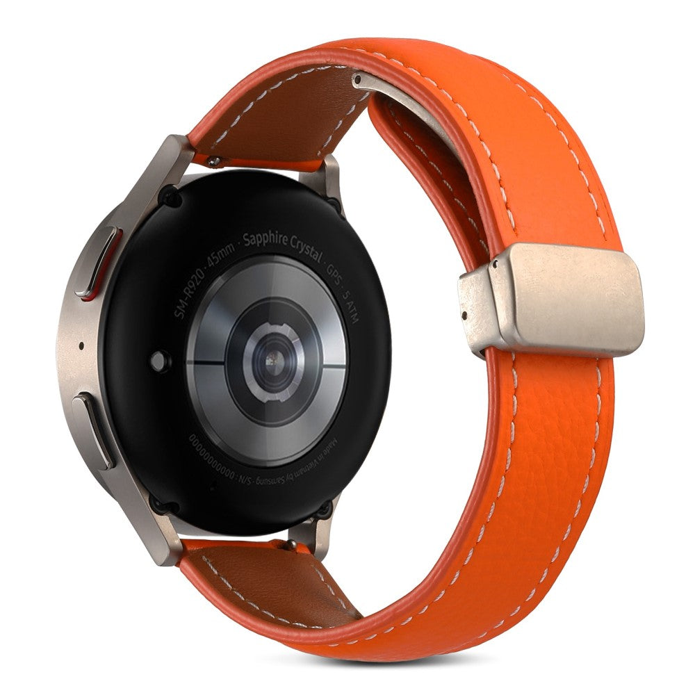 22mm Universal genuine leather watch strap - Orange#serie_5