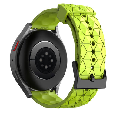 20mm Universal football style silicone watch strap - Green#serie_8