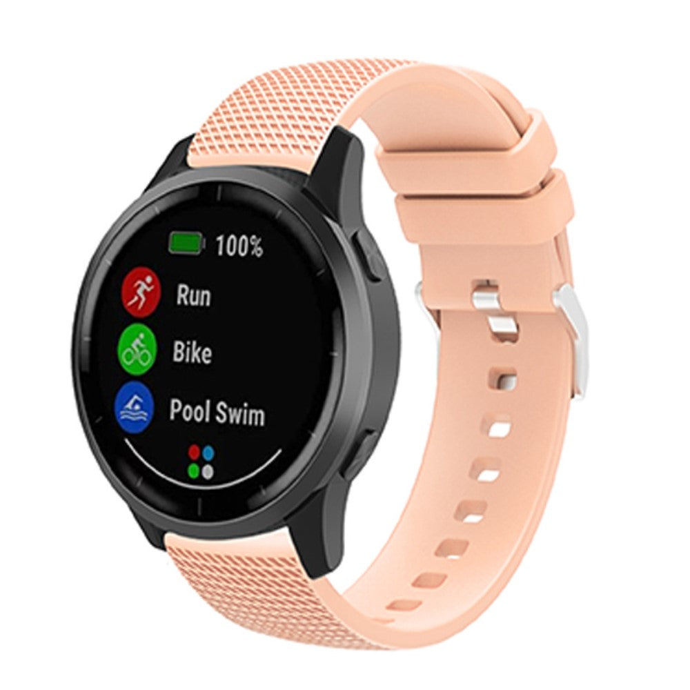 22mm Universal grid style silicone watch strap - Flesh Pink#serie_3