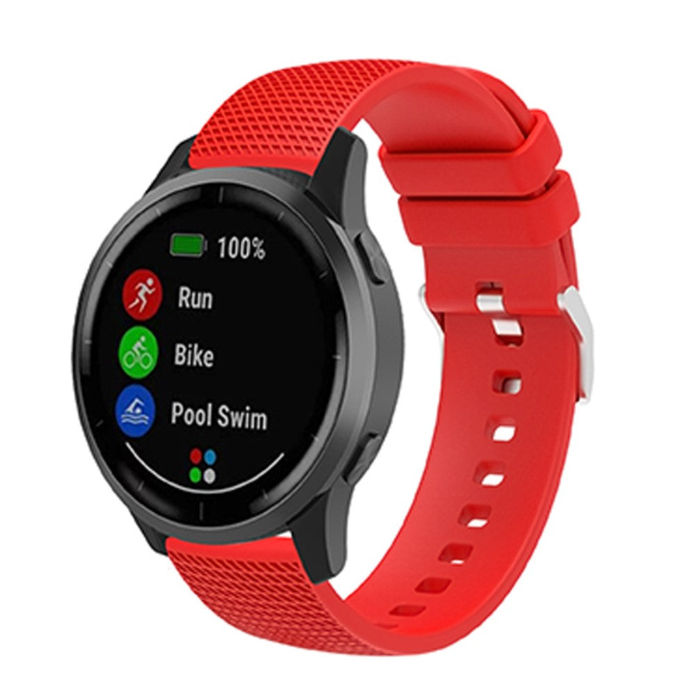 22mm Universal grid style silicone watch strap - Red#serie_6