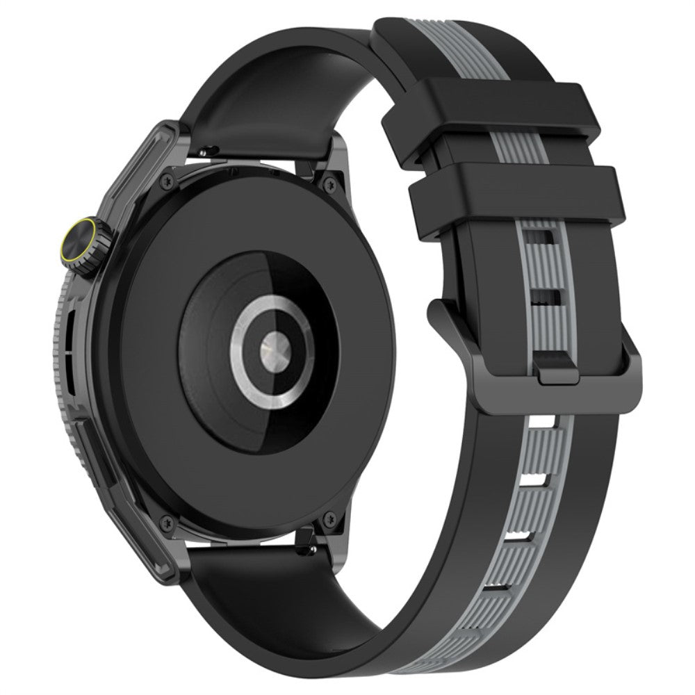 20mm Universal dual-color silicone watch strap - Black / Grey#serie_2