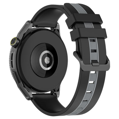 20mm Universal dual-color silicone watch strap - Black / Grey#serie_2