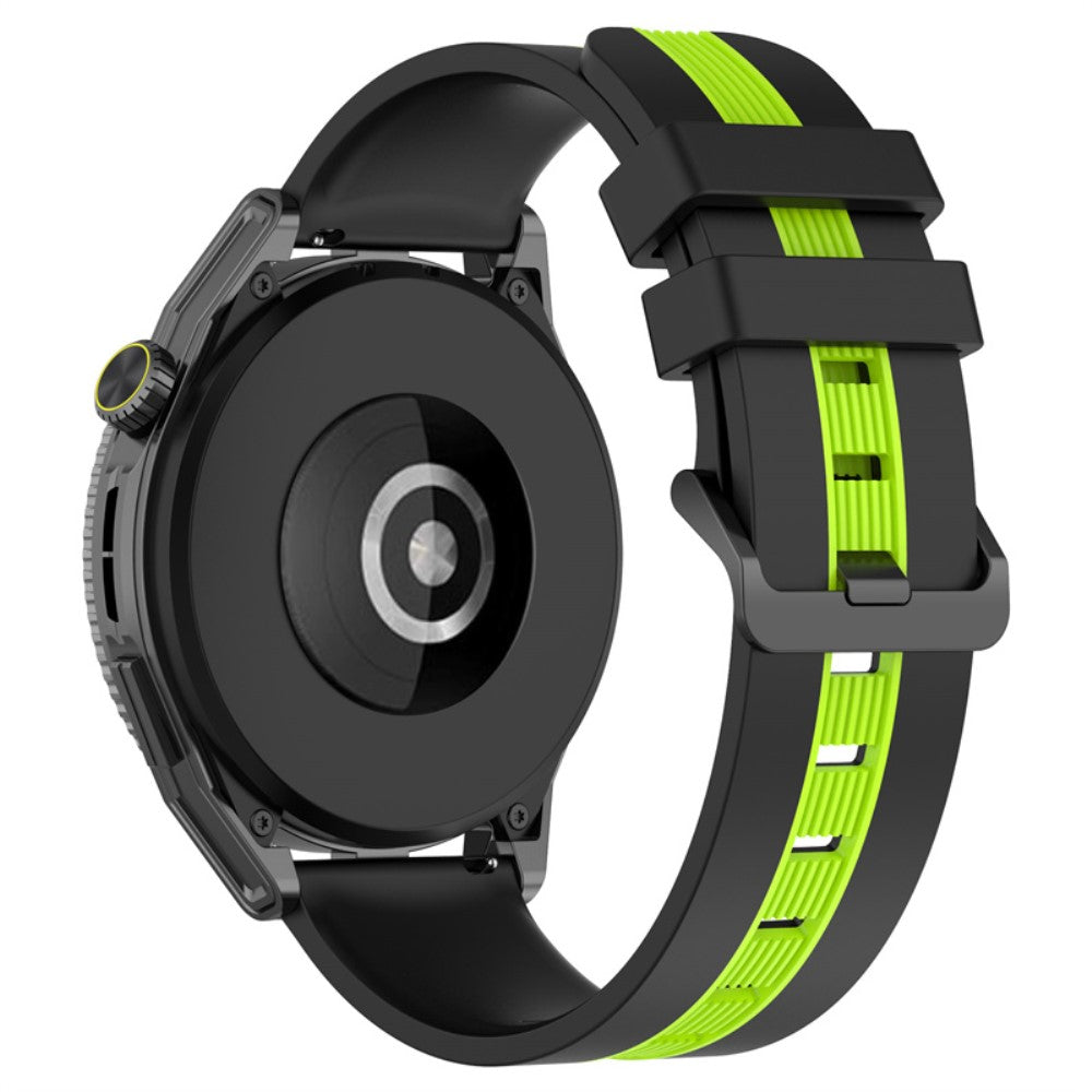 20mm Universal dual-color silicone watch strap - Black / Lime#serie_4
