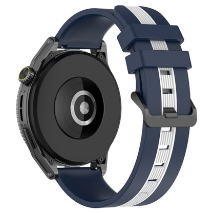 20mm Universal dual-color silicone watch strap - Midnight Blue / White#serie_9