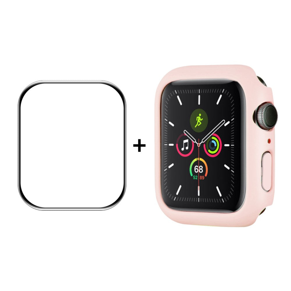 Fint Apple Watch Series 7 41mm Cover med Skærmbeskytter i Hærdet Glas - Pink#serie_3