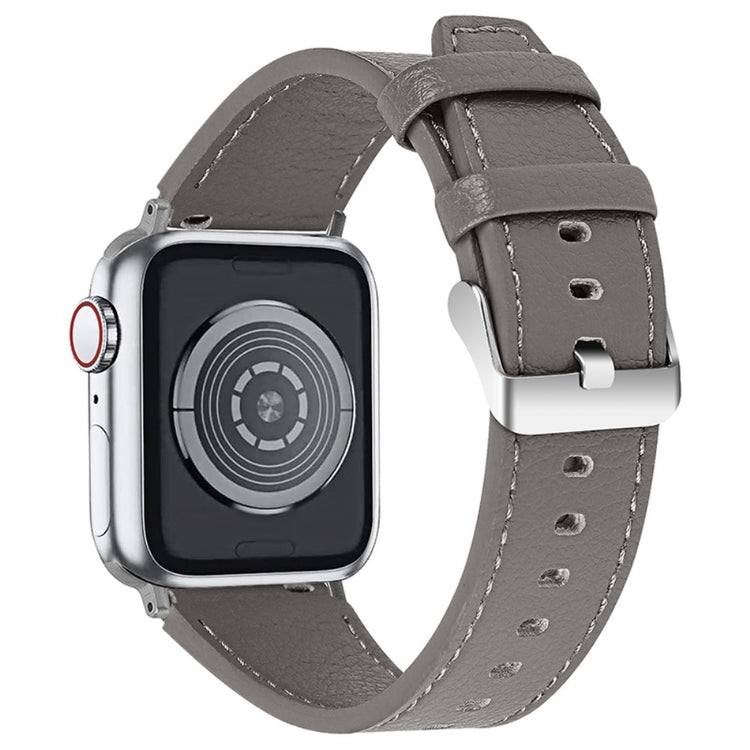 Meget skøn Apple Watch Series 7 41mm Ægte læder Rem - Sølv#serie_3