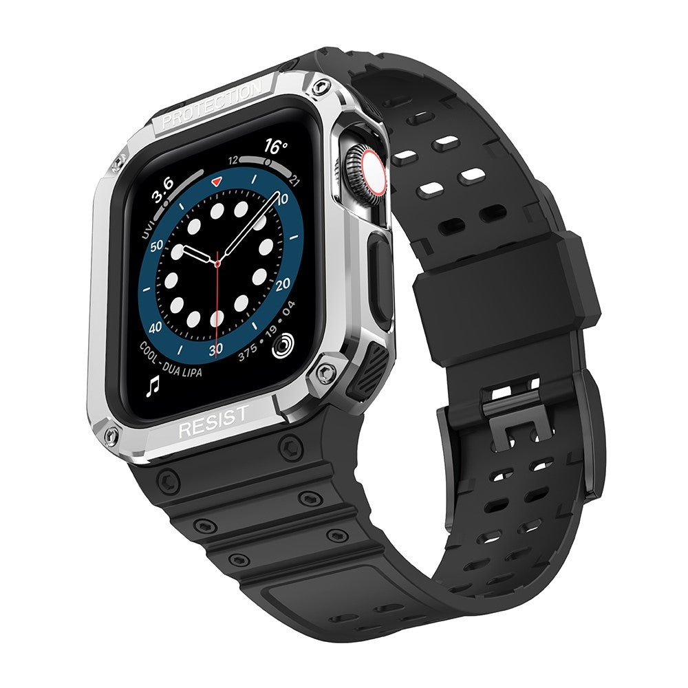 Meget fed Apple Watch Series 7 41mm Silikone Rem - Sølv#serie_9