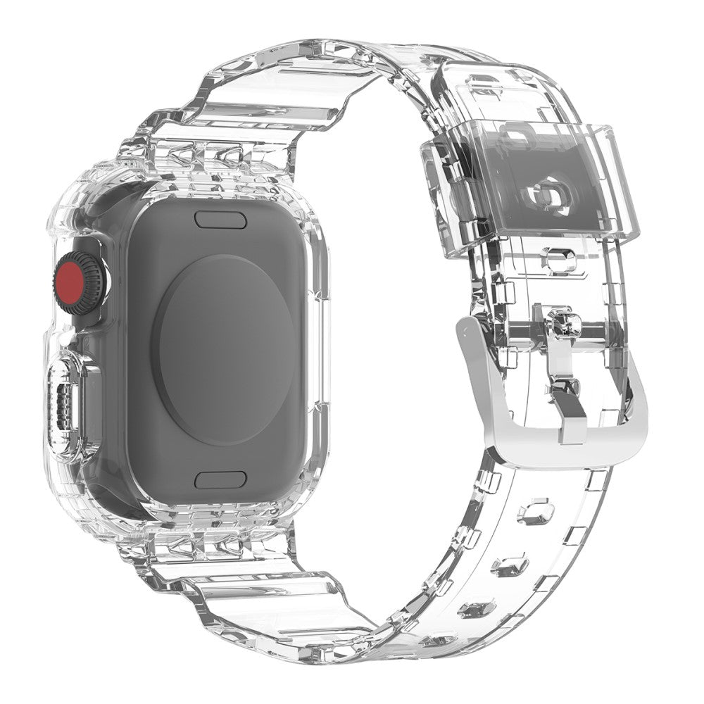 Rigtigt slidstærk Apple Watch Series 7 41mm Silikone Rem - Gennemsigtig#serie_4