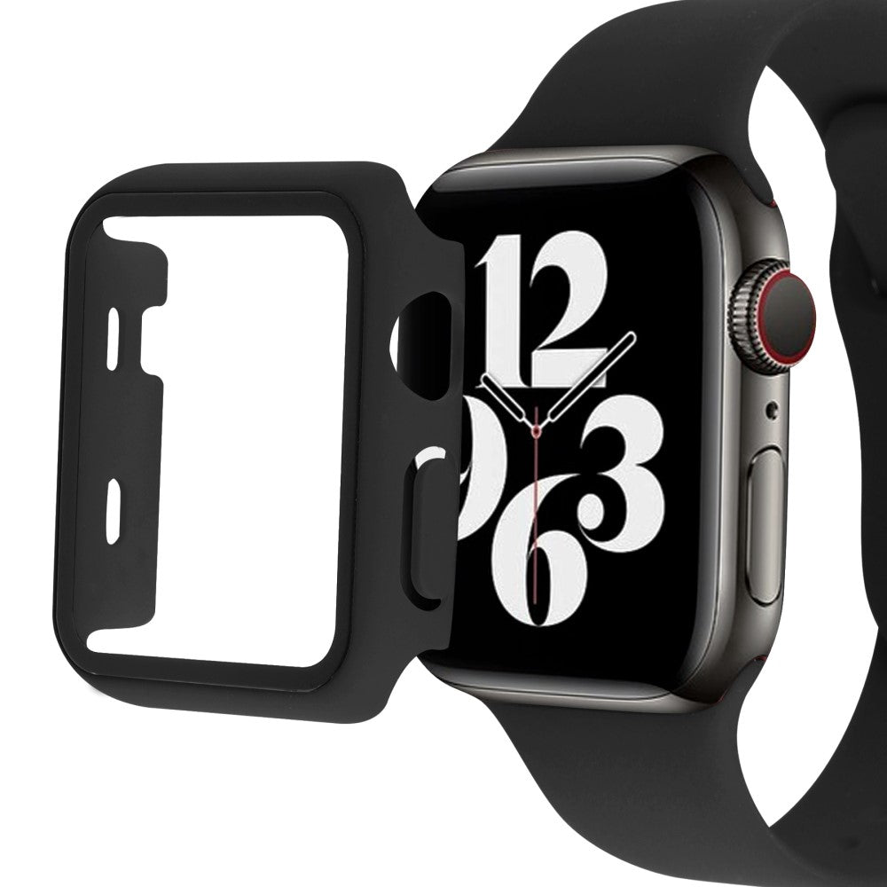 Mega Godt Apple Watch Series 7 41mm Cover med Skærmbeskytter i Plastik og Hærdet Glas - Gennemsigtig#serie_1