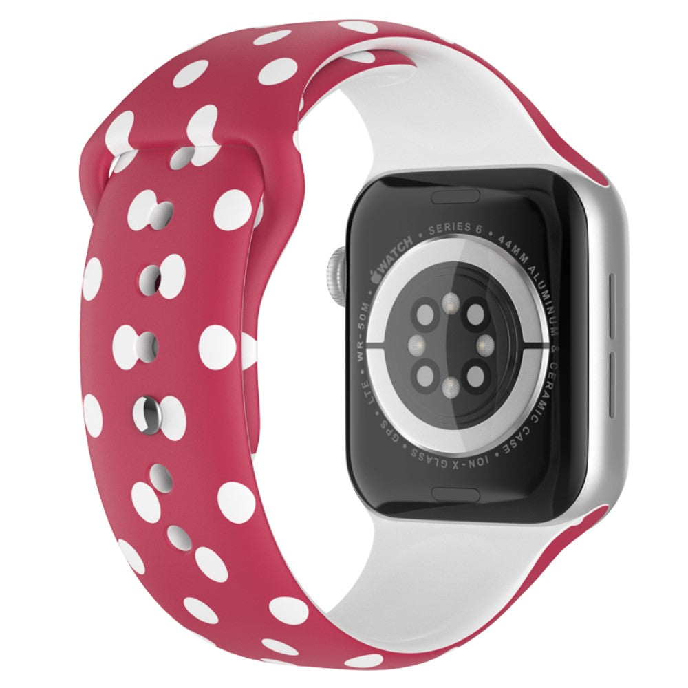 Fed Apple Watch Series 7 41mm Silikone Rem - Størrelse: L - Rød#serie_1