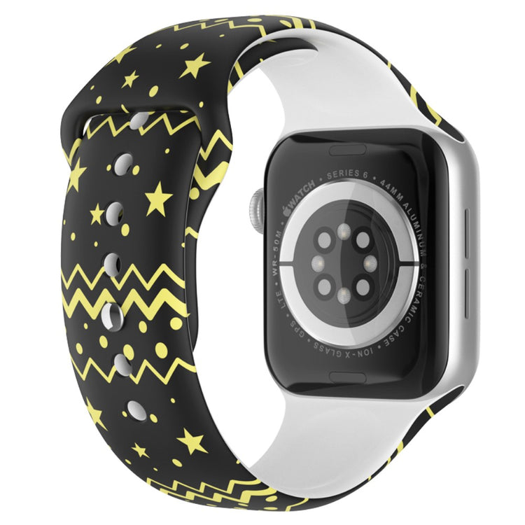 Fed Apple Watch Series 7 41mm Silikone Rem - Størrelse: L - Sort#serie_7