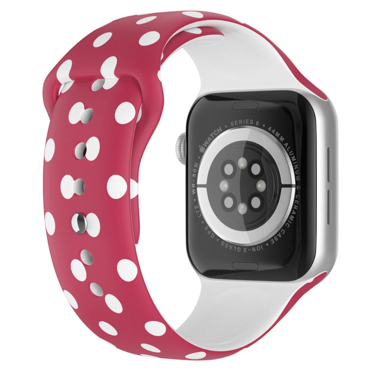 Meget pænt Apple Watch Series 7 41mm Silikone Rem - Størrelse: S - Rød#serie_1