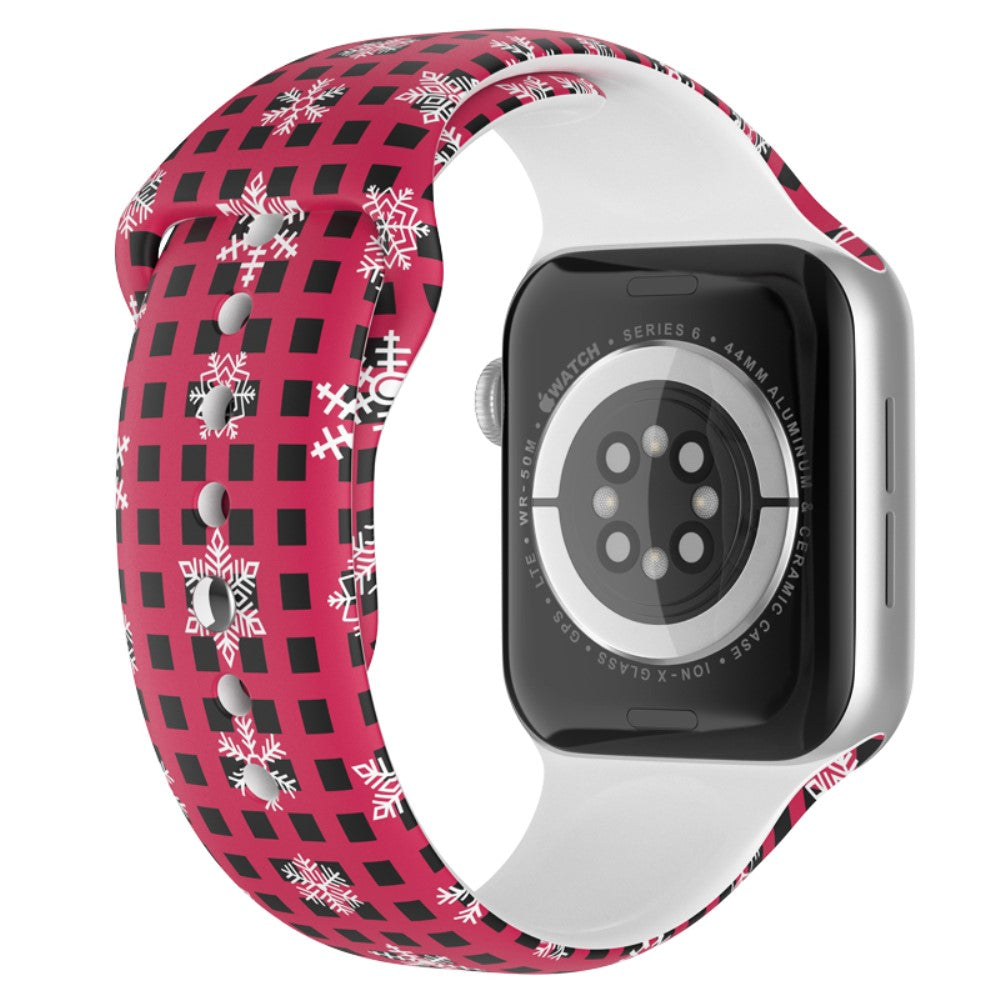 Meget pænt Apple Watch Series 7 41mm Silikone Rem - Størrelse: S - Rød#serie_10