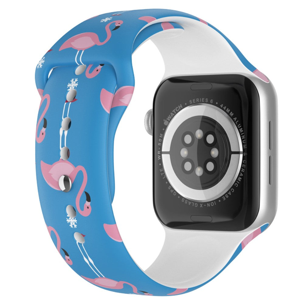 Meget pænt Apple Watch Series 7 41mm Silikone Rem - Størrelse: S - Blå#serie_3
