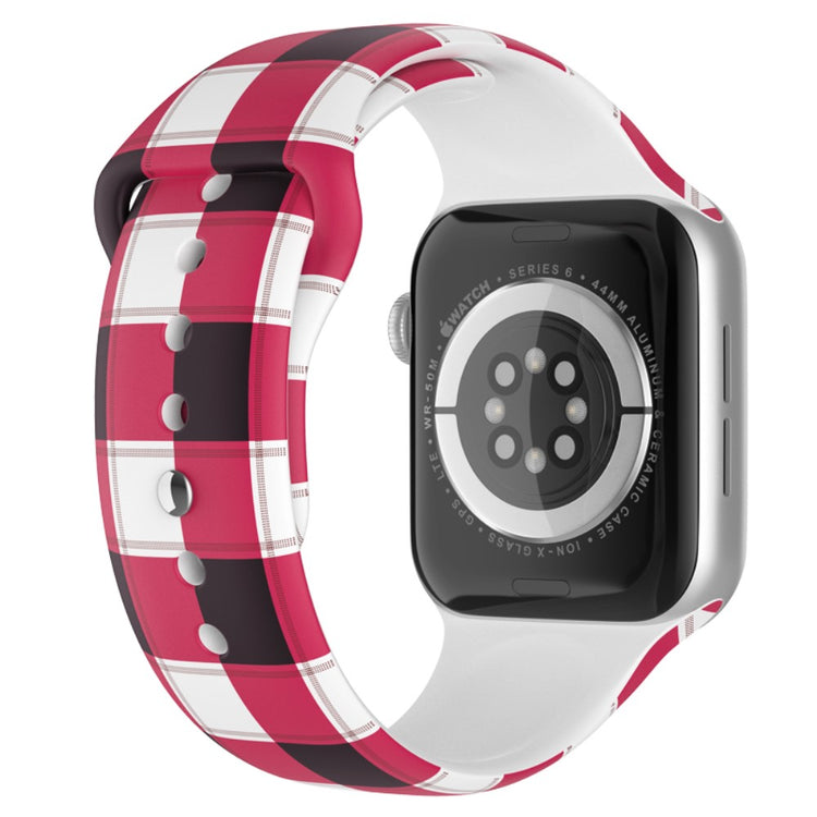 Meget pænt Apple Watch Series 7 41mm Silikone Rem - Størrelse: S - Rød#serie_4