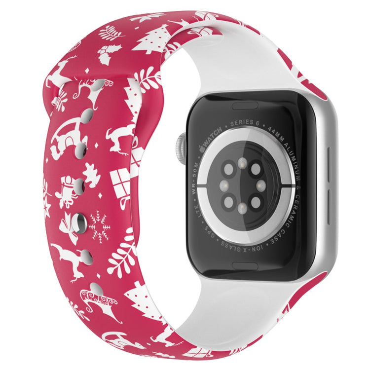 Meget pænt Apple Watch Series 7 41mm Silikone Rem - Størrelse: S - Rød#serie_9