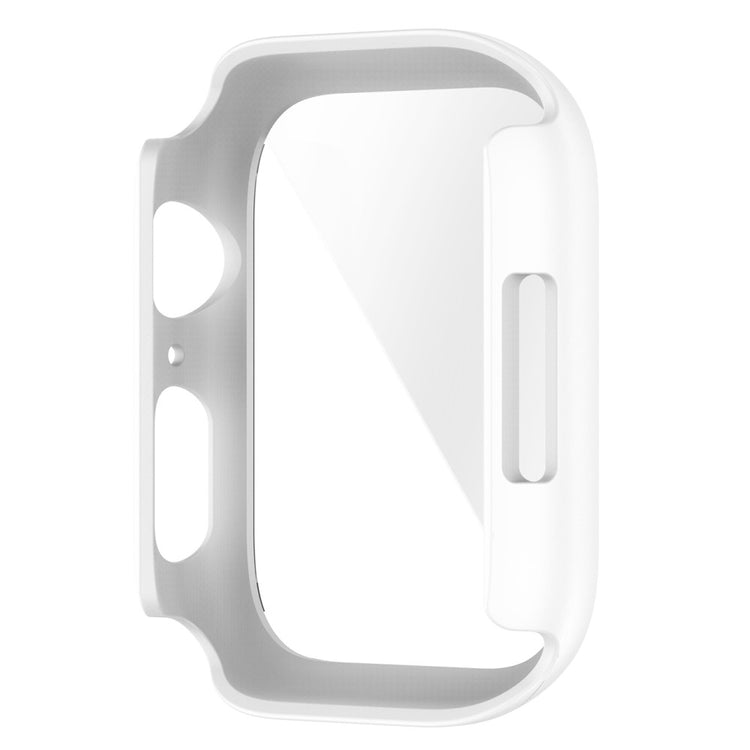 Fint Apple Watch Series 7 41mm Cover med Skærmbeskytter i Plastik og Hærdet Glas - Hvid#serie_1