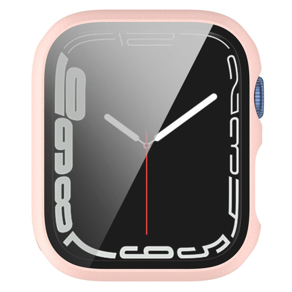 Fint Apple Watch Series 7 41mm Cover med Skærmbeskytter i Plastik og Hærdet Glas - Pink#serie_2