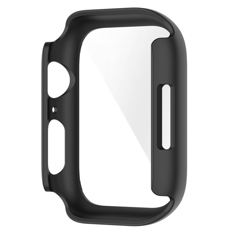 Fint Apple Watch Series 7 41mm Cover med Skærmbeskytter i Plastik og Hærdet Glas - Sort#serie_3