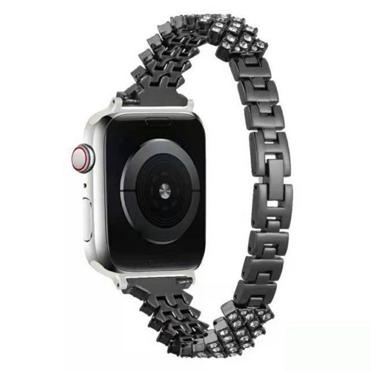 Smuk Apple Watch Series 7 41mm Metal og Rhinsten Rem - Sort#serie_1