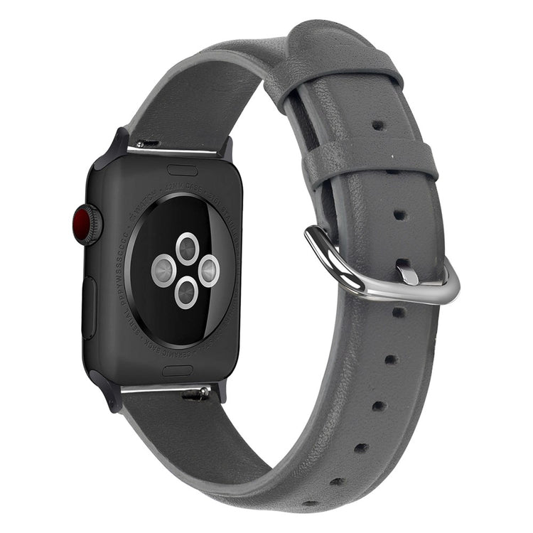 Eminent Apple Watch Series 7 41mm Ægte læder Rem - Sølv#serie_3