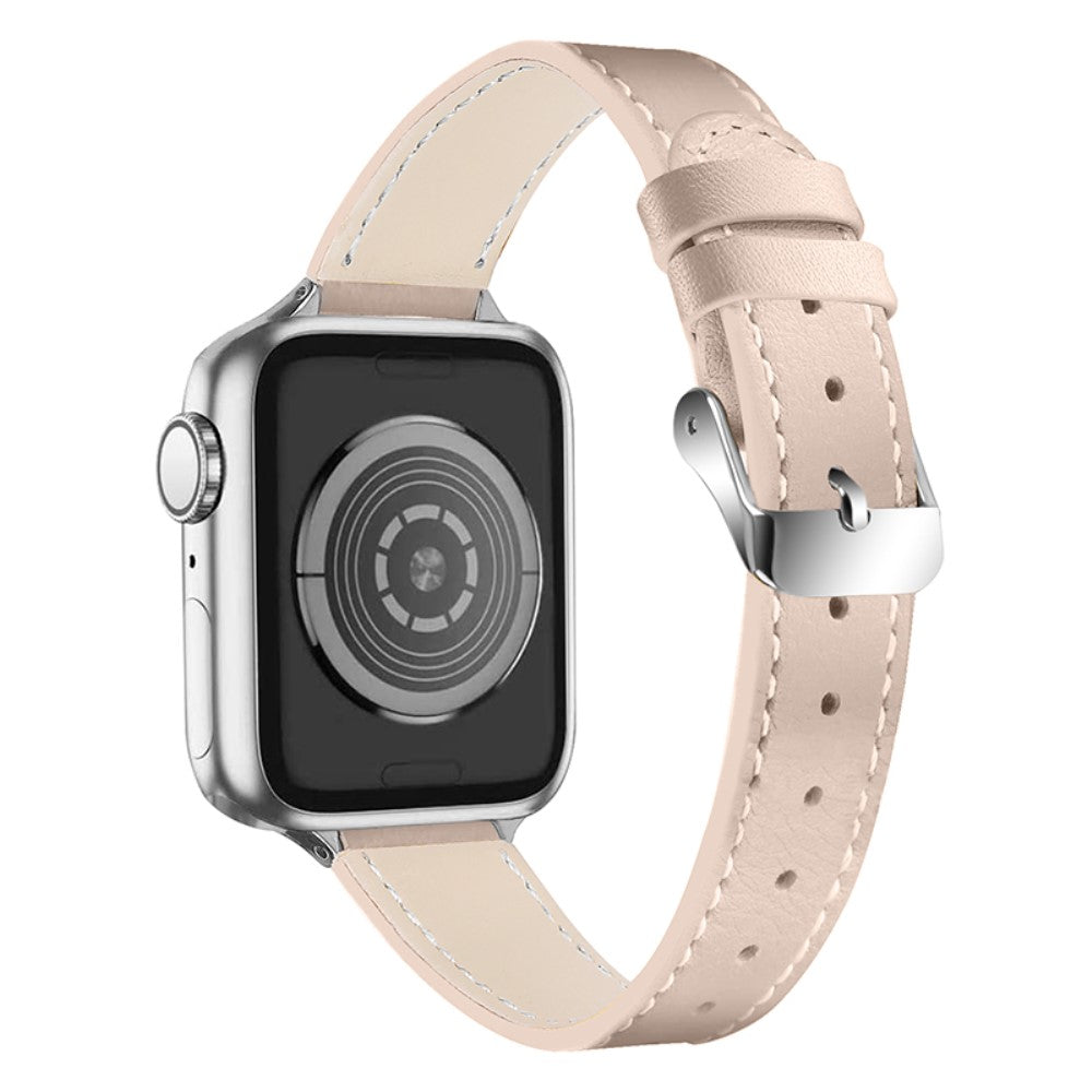 Skøn Apple Watch Series 7 41mm Ægte læder Rem - Brun#serie_7
