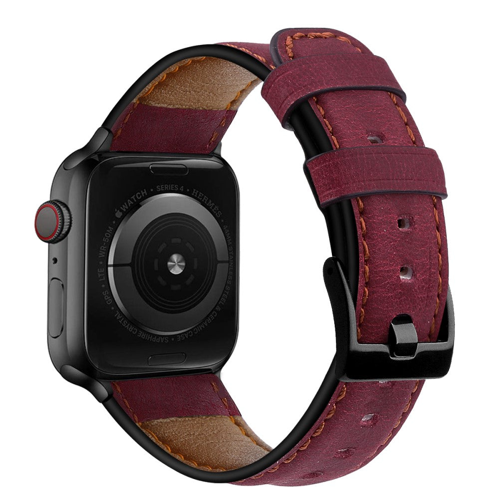 Mega fed Apple Watch Series 7 41mm Ægte læder Rem - Pink#serie_6