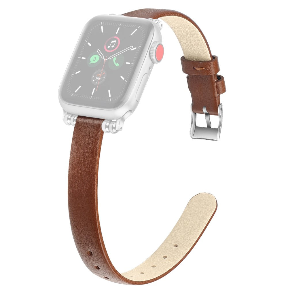 Mega sejt Apple Watch Series 7 41mm Ægte læder Rem - Størrelse: L - Brun#serie_2