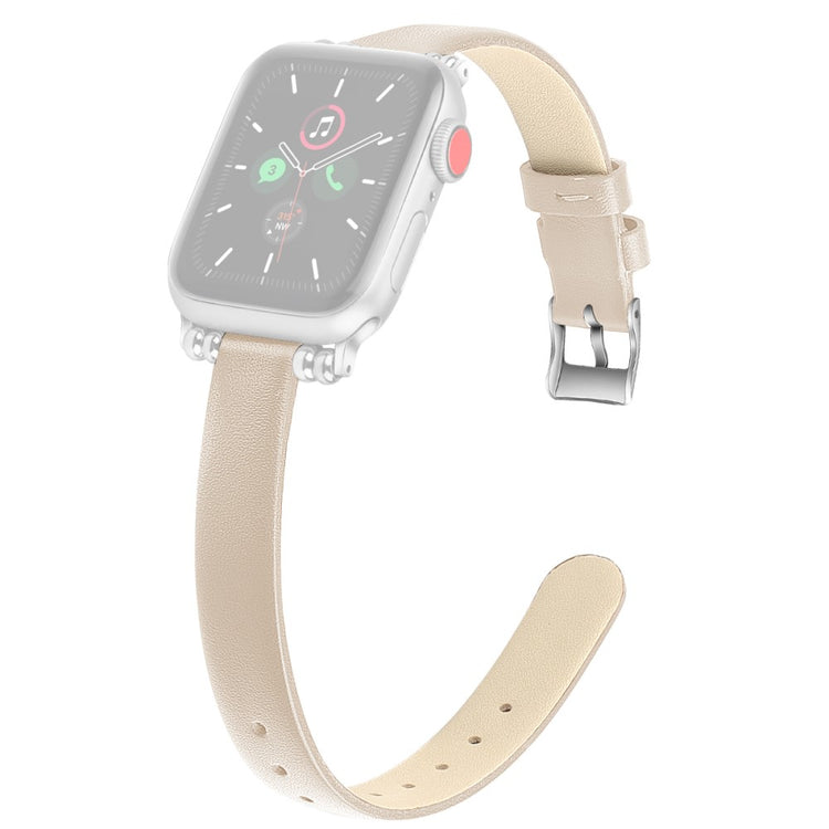 Mega sejt Apple Watch Series 7 41mm Ægte læder Rem - Størrelse: L - Brun#serie_3