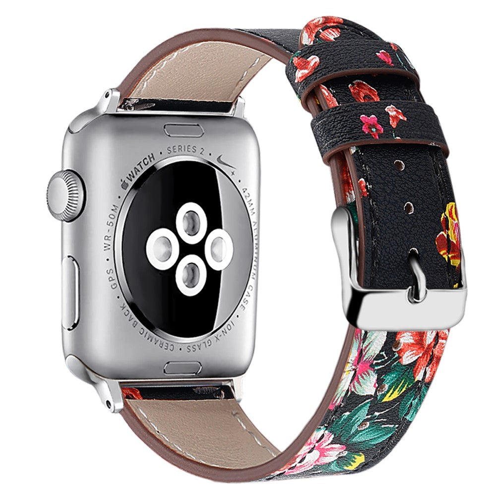 Super slidstærk Apple Watch Series 7 41mm Ægte læder Rem - Flerfarvet#serie_5