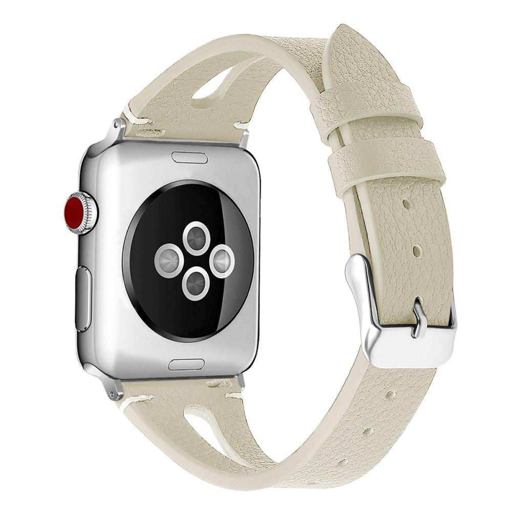 Rigtigt fint Apple Watch Series 7 41mm Ægte læder Rem - Brun#serie_12