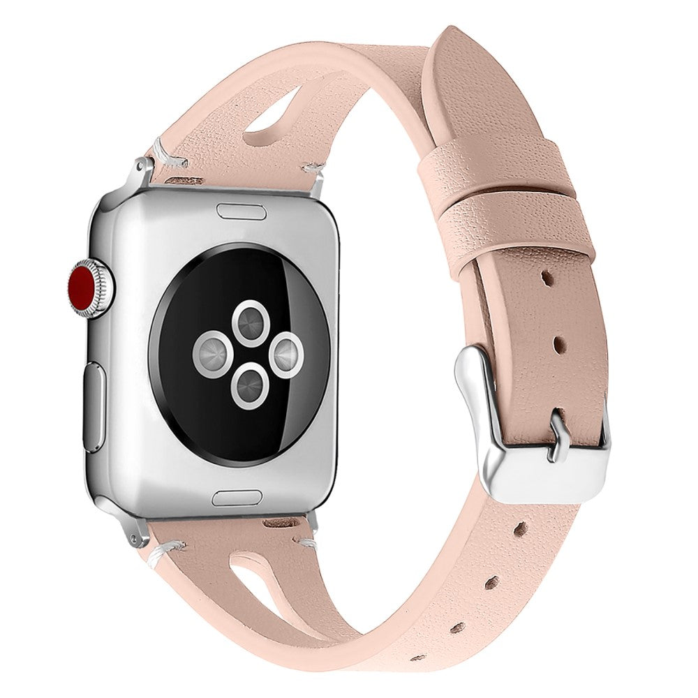 Rigtigt fint Apple Watch Series 7 41mm Ægte læder Rem - Brun#serie_14