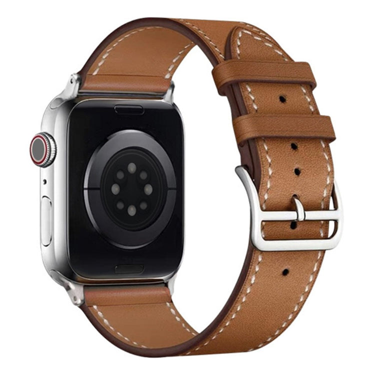 Meget komfortabel Apple Watch Series 7 41mm Kunstlæder Rem - Brun#serie_2