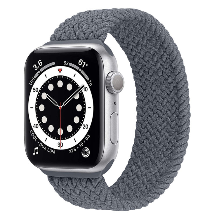 Super fed Apple Watch Series 7 41mm Nylon Rem - Størrelse: S - Sølv#serie_20