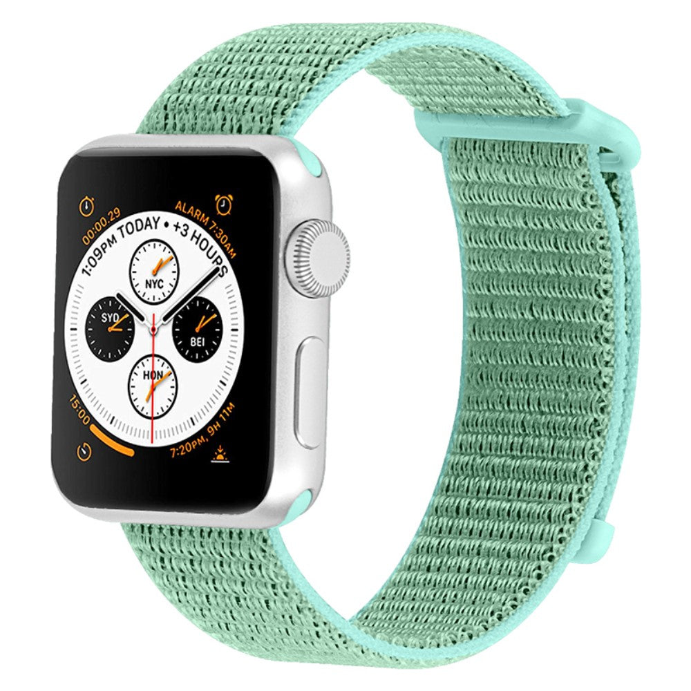 Rigtigt skøn Apple Watch Series 7 41mm Nylon Rem - Grøn#serie_1