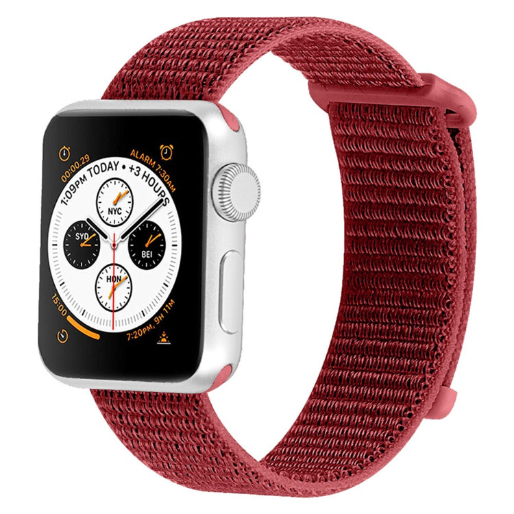 Rigtigt skøn Apple Watch Series 7 41mm Nylon Rem - Rød#serie_4